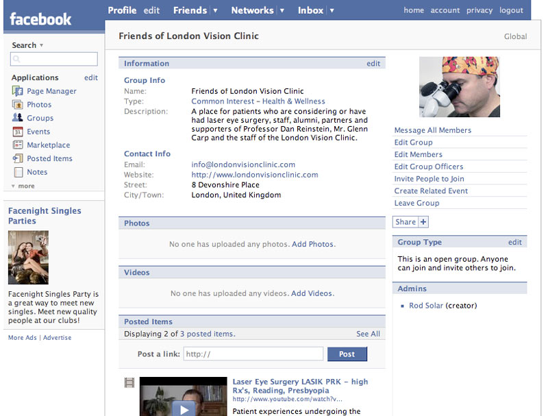 How-to-use-social-media-for-private-healthcare-clinics-Friends-of-London-Vision-Clinic-LiveseySolar-laser-eye-surgery-marketing