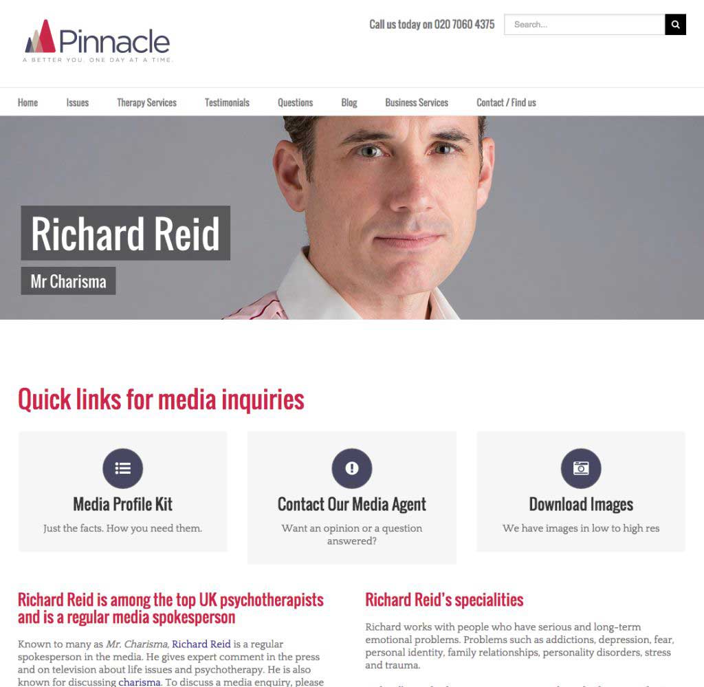 Pinnacle Therapy Website Media Page