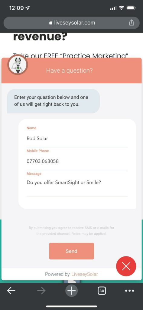 How-to-get-into-your-website-visitor’s-mobile-phones-LiveseySolar-website-with-chat-widget-question-LiveseySolar-laser-eye-surgery-marketing