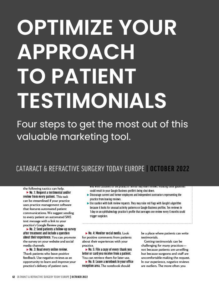 Article-Cover-Optimize-your-approach-to-patient-testimonials-LiveseySolar-laser-eye-surgery-marketing