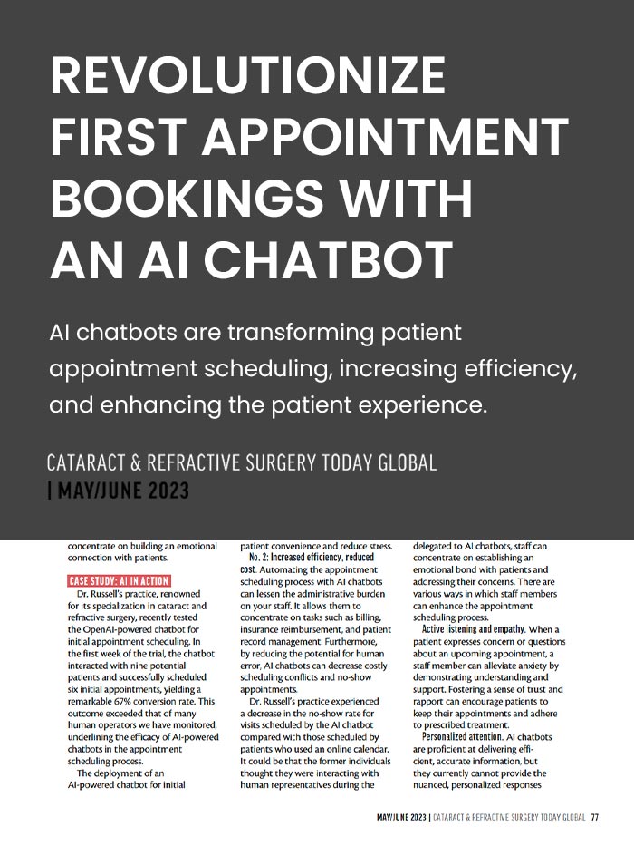 Article-Cover-Revolutionize first appointment bookings with an AI chatbot-LiveseySolar-laser-eye-surgery-marketing